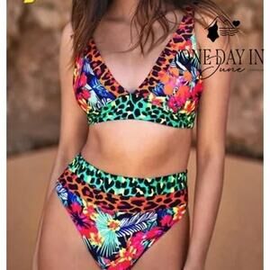 Hilinker High Waist Bikini Swimsuit Size S